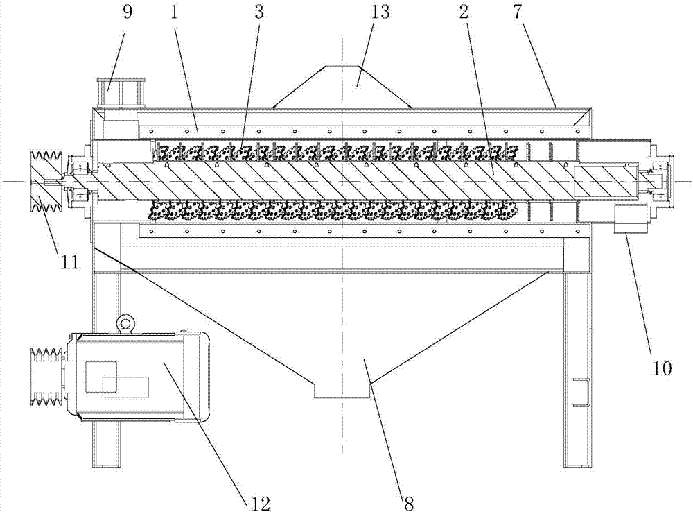 Shaft body structure and corn peeling and degerming slag-breaking machine