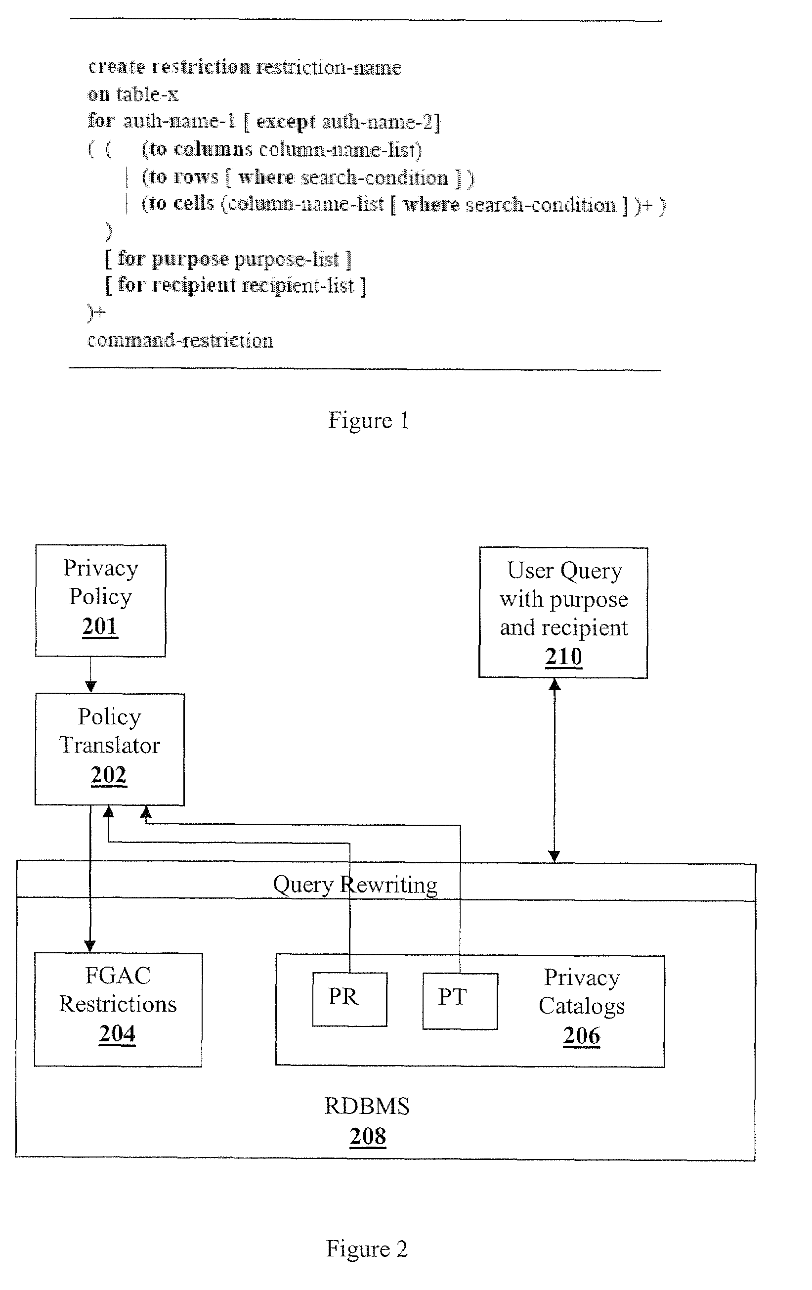 Extending relational database systems to automatically enforce privacy policies