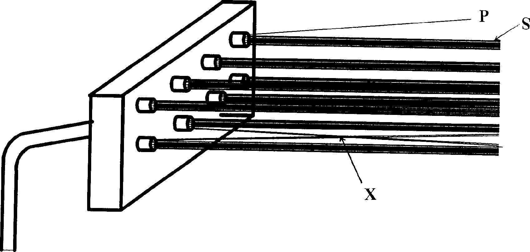 Thread spraying structure