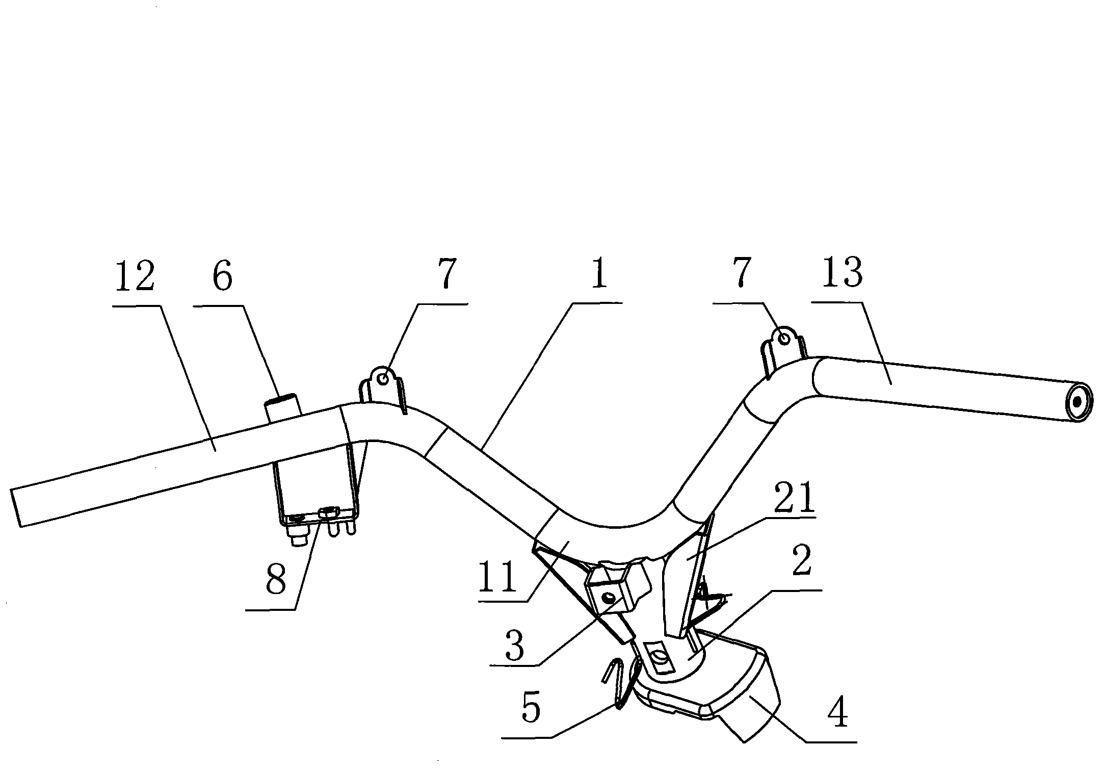 Motorcycle handlebar pipe structure