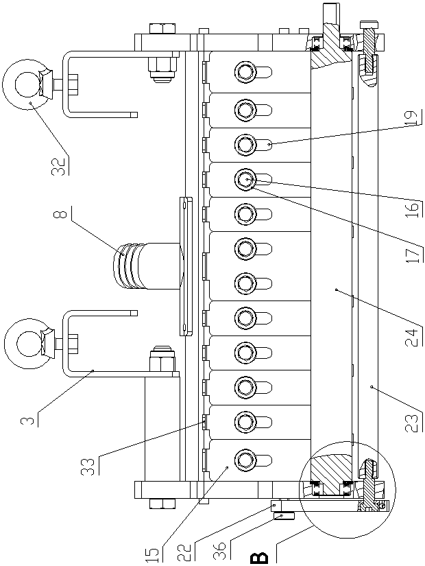 Glass bead broadcasting device used for ruling machine