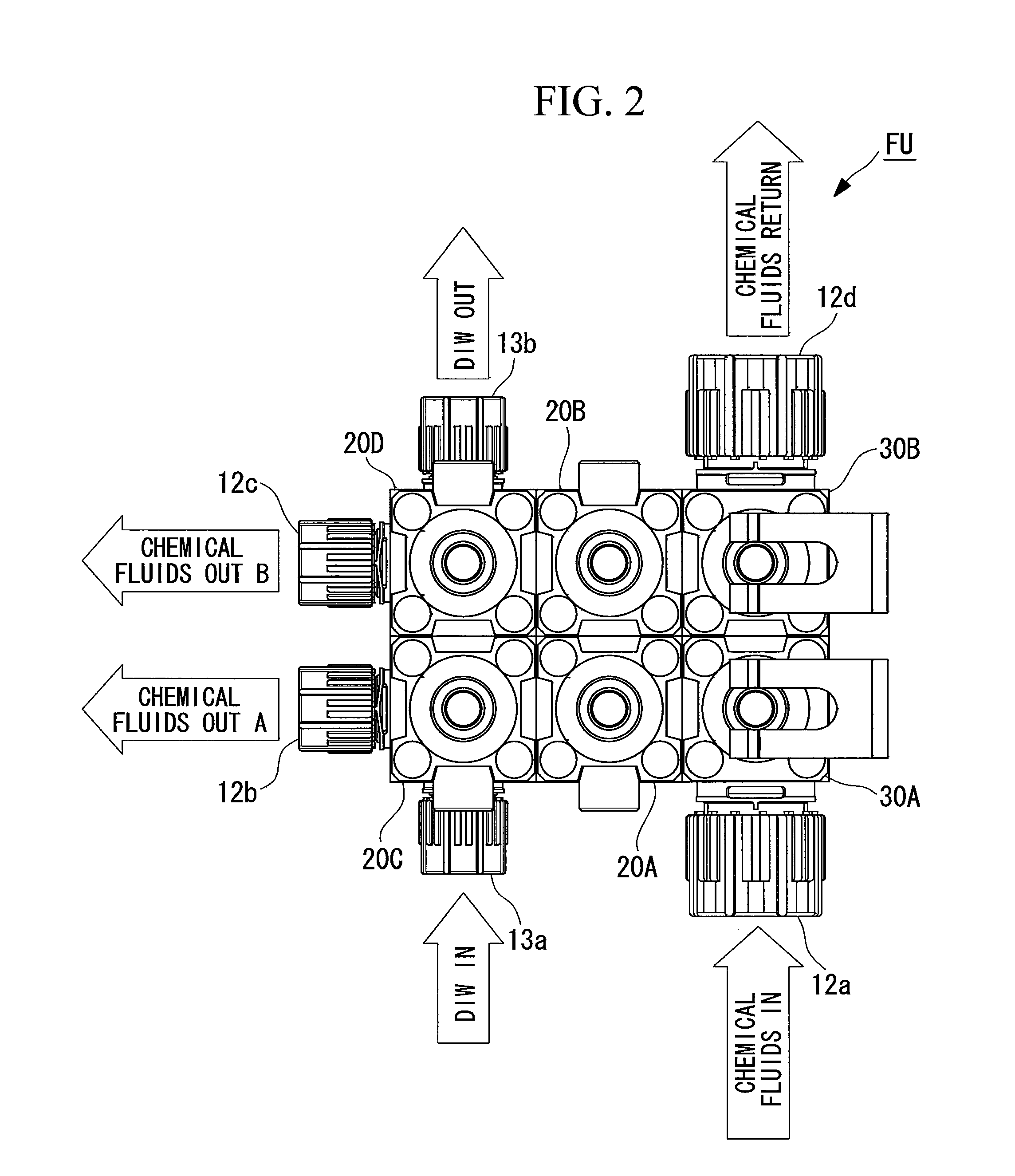 Fluid apparatus unit structure