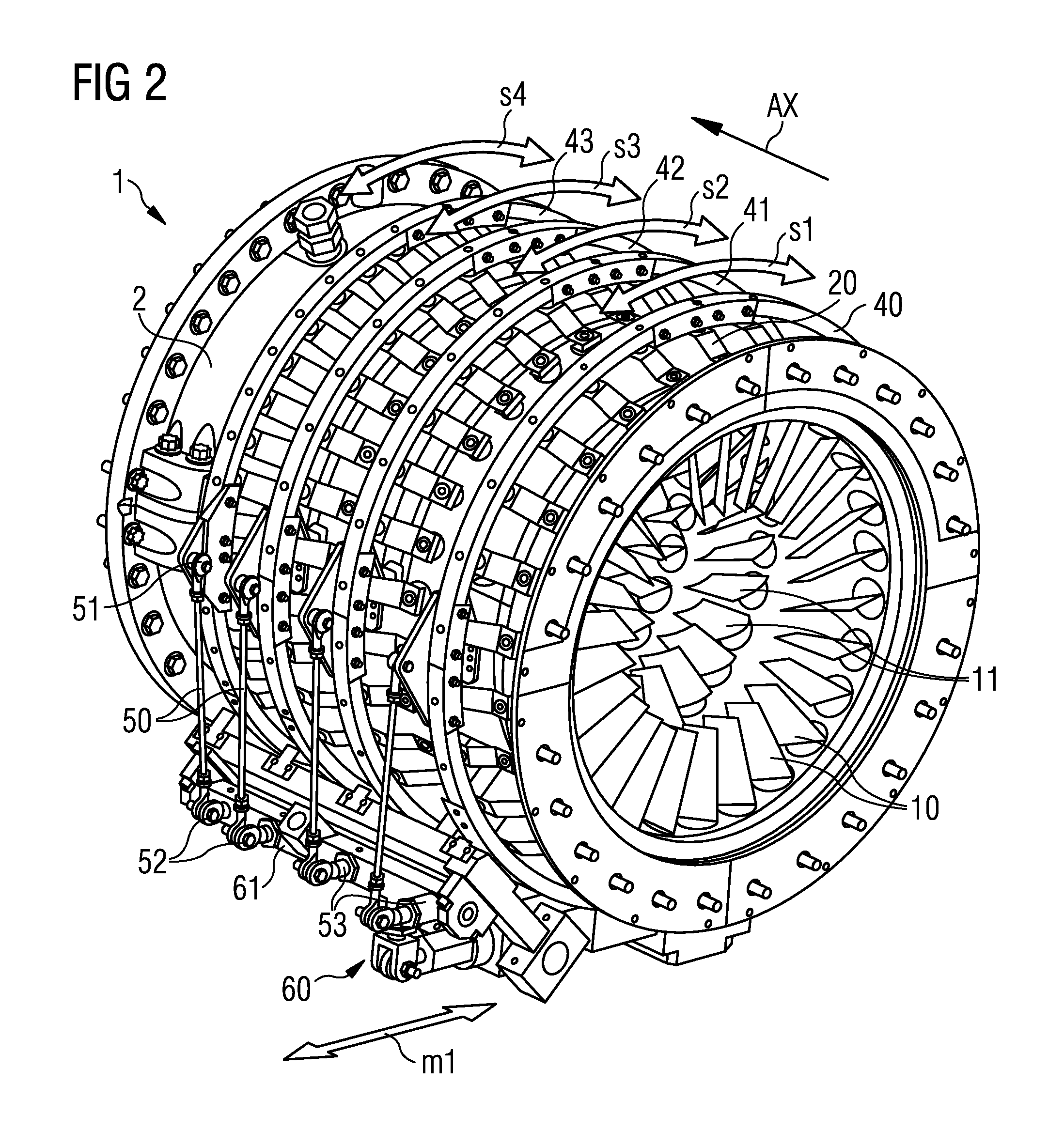 Device for adjusting variable guide vanes