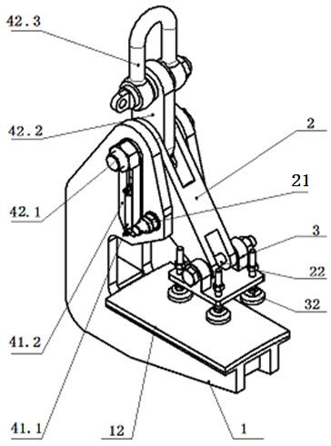 Wind power blade demoulding hoisting fixture and wind power blade demoulding method