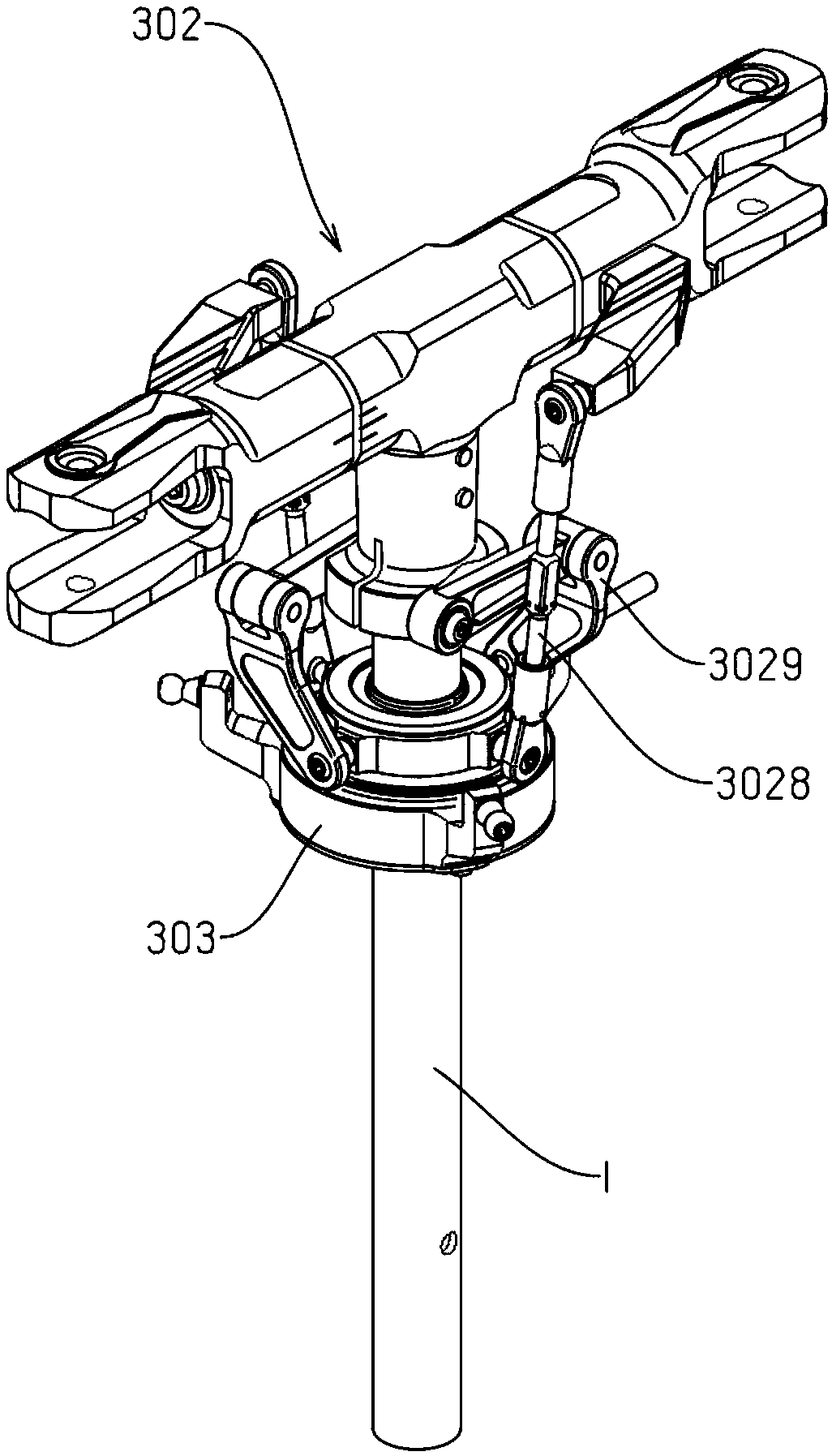 Main rotor mechanism of single-rotor unmanned aerial vehicle