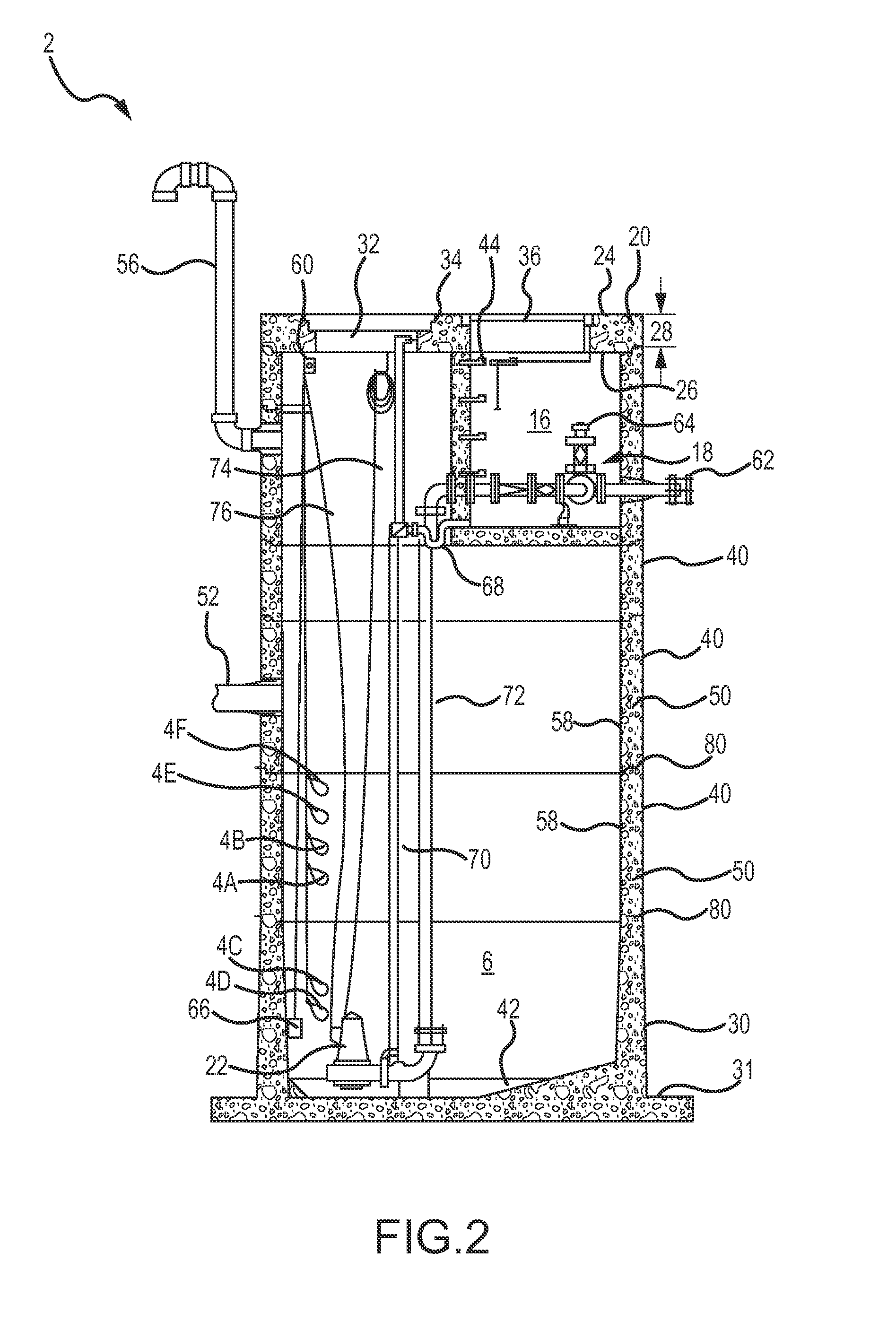 Water pumping station with an integral valve vault