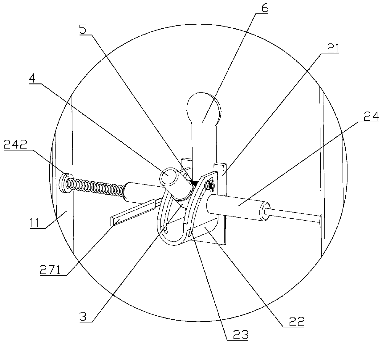 Embedded device for creeping formwork suspension