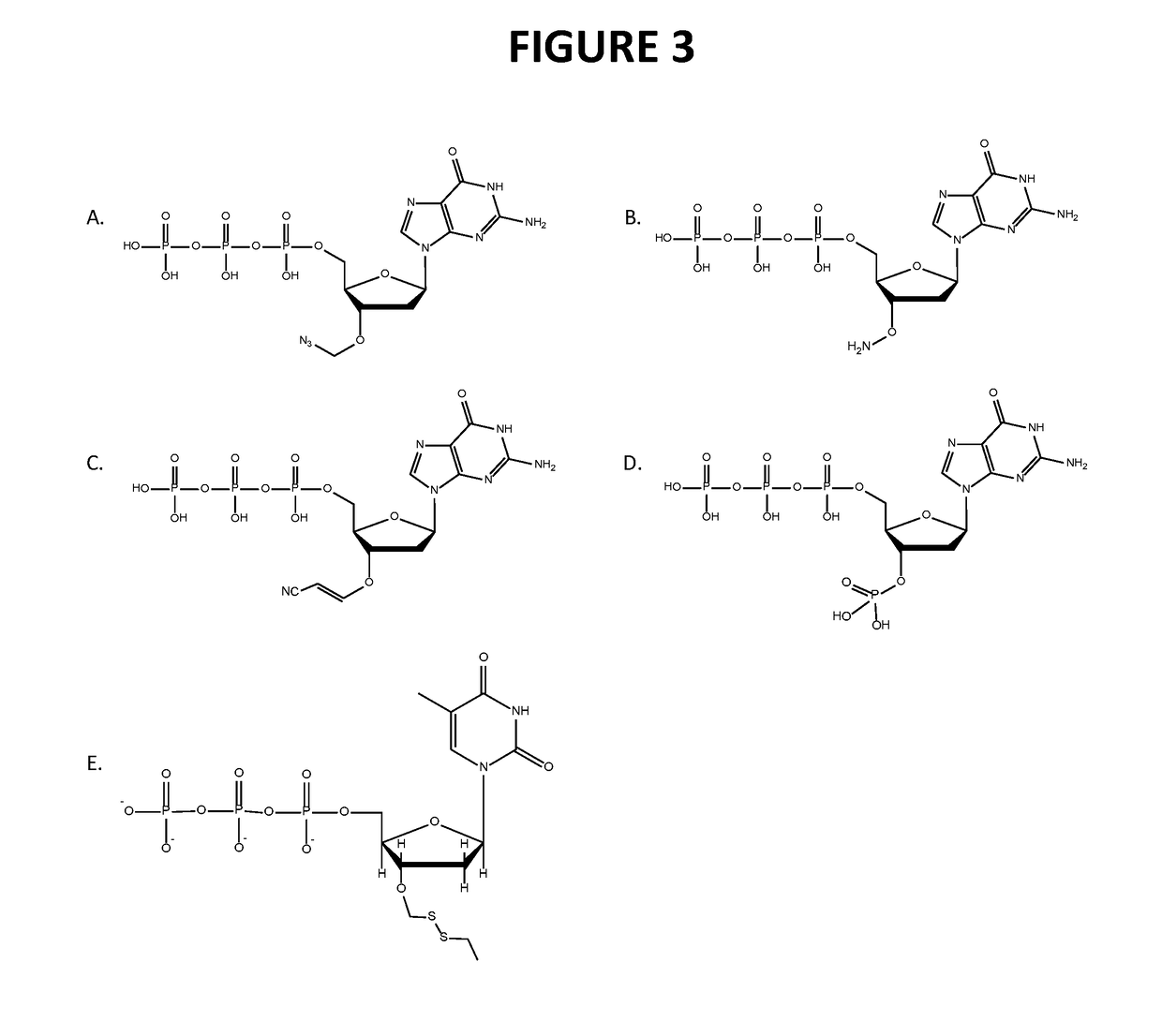 Stepwise sequencing by non-labeled reversible terminators or natural nucleotides