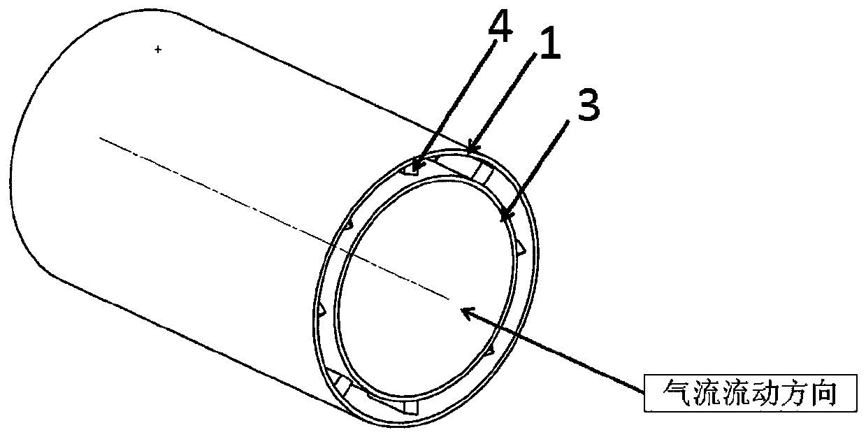 Electromagnetic invisible sleeve structure for inner wall surface of air inlet channel