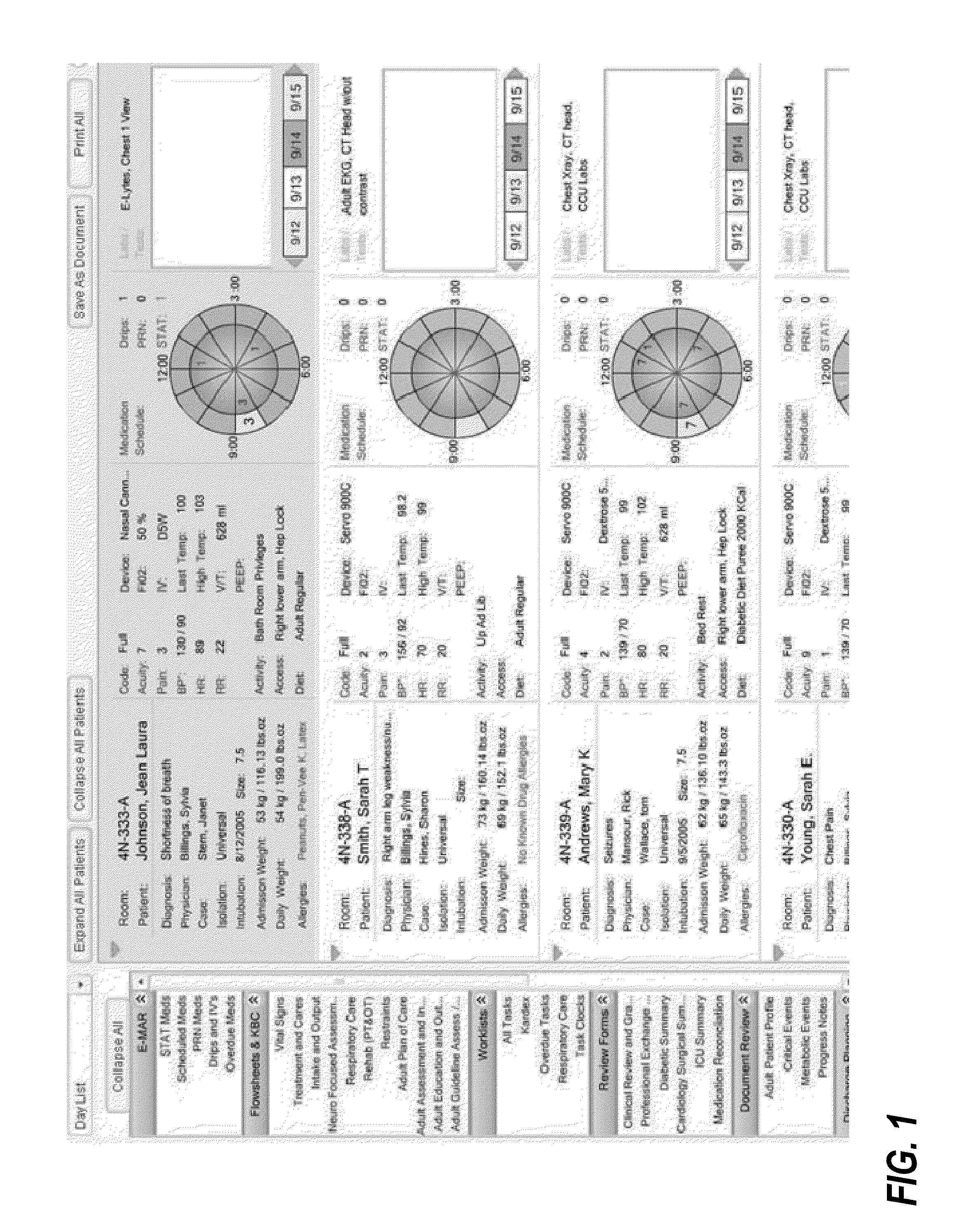 Radial view for display of temporal data