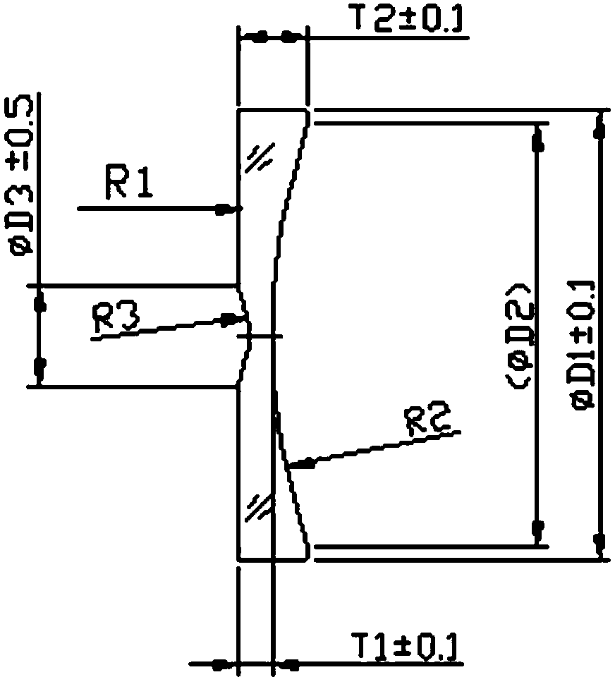 Method for machining optical lens with three radii