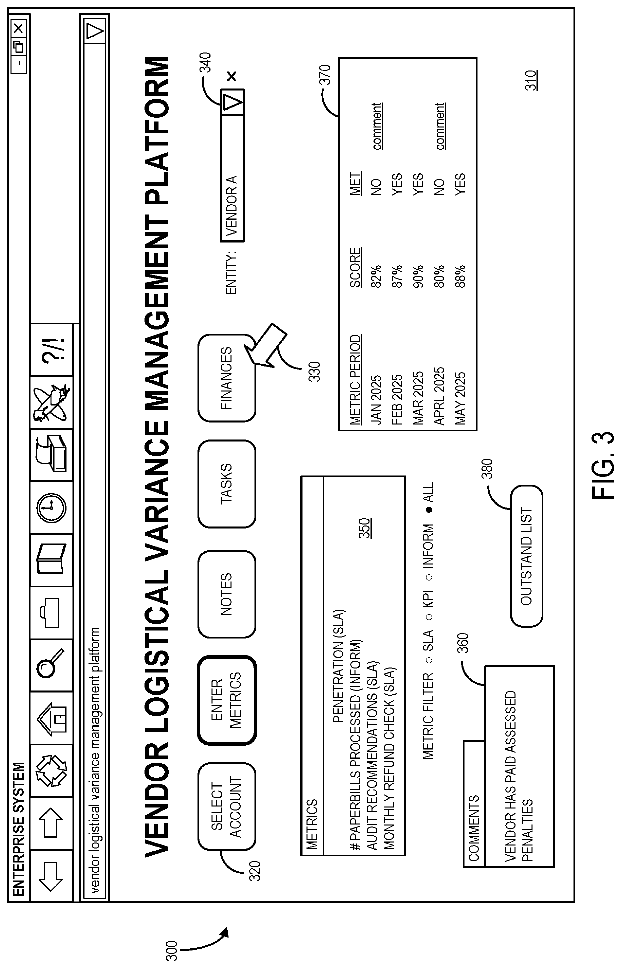 Enterprise system and method for vendor logistical variance management