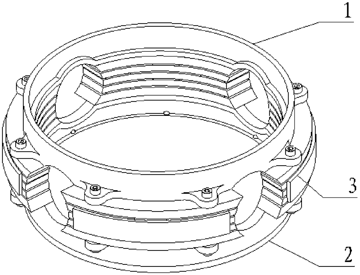 Interstage connecting structure with high damping and impact-resistant function