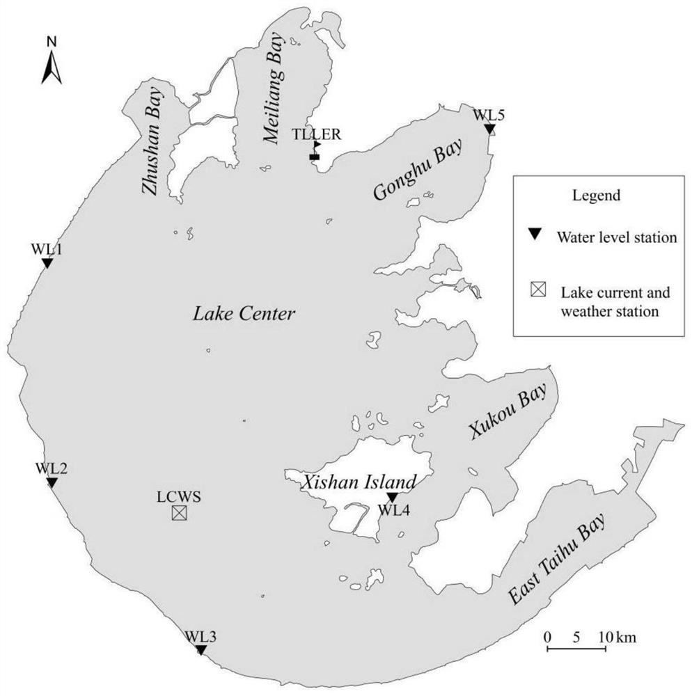 Modeling method for three-dimensional hydrodynamic numerical model of large shallow lake