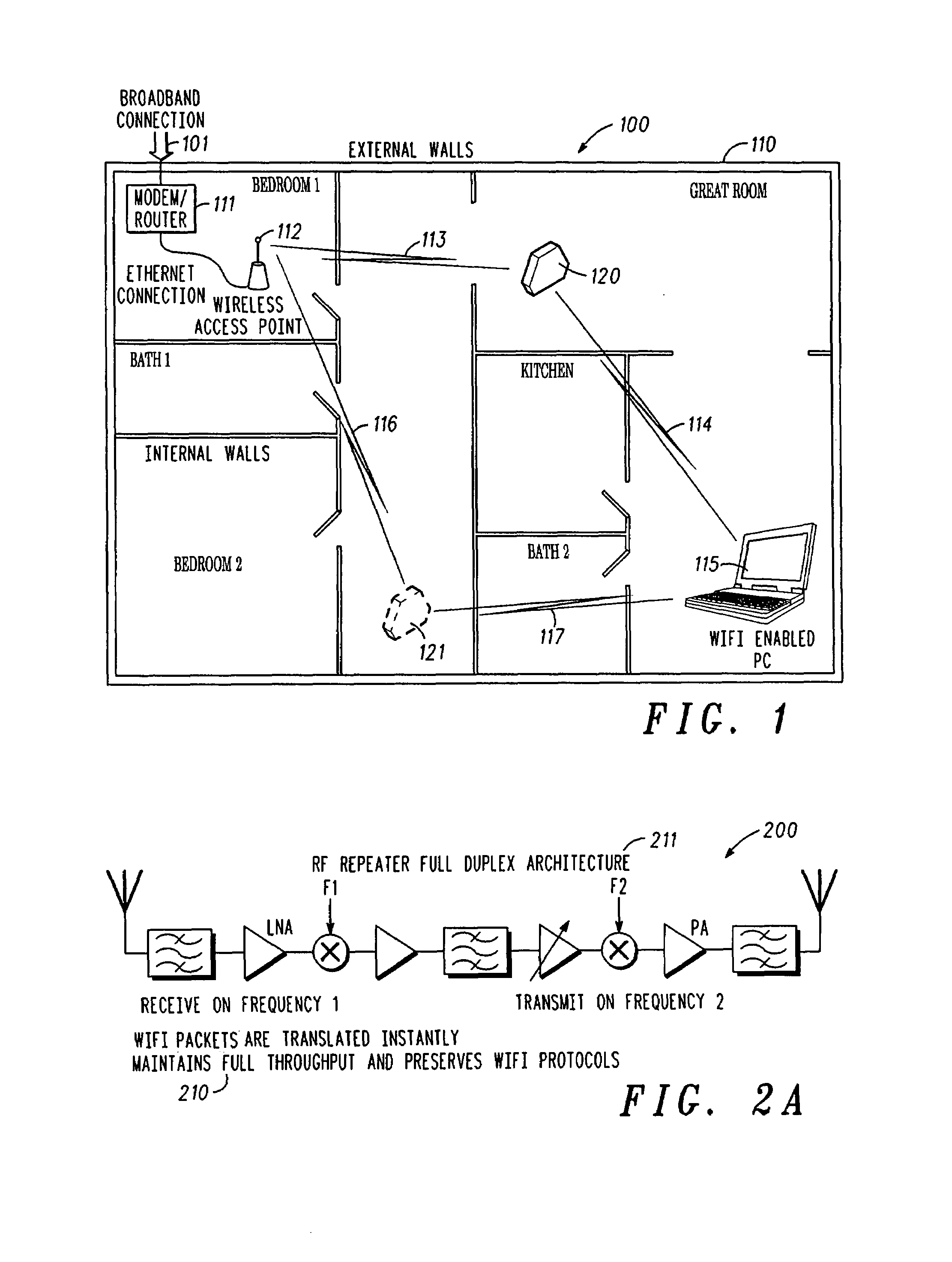 Physical layer repeater with selective use of higher layer functions based on network operating conditions