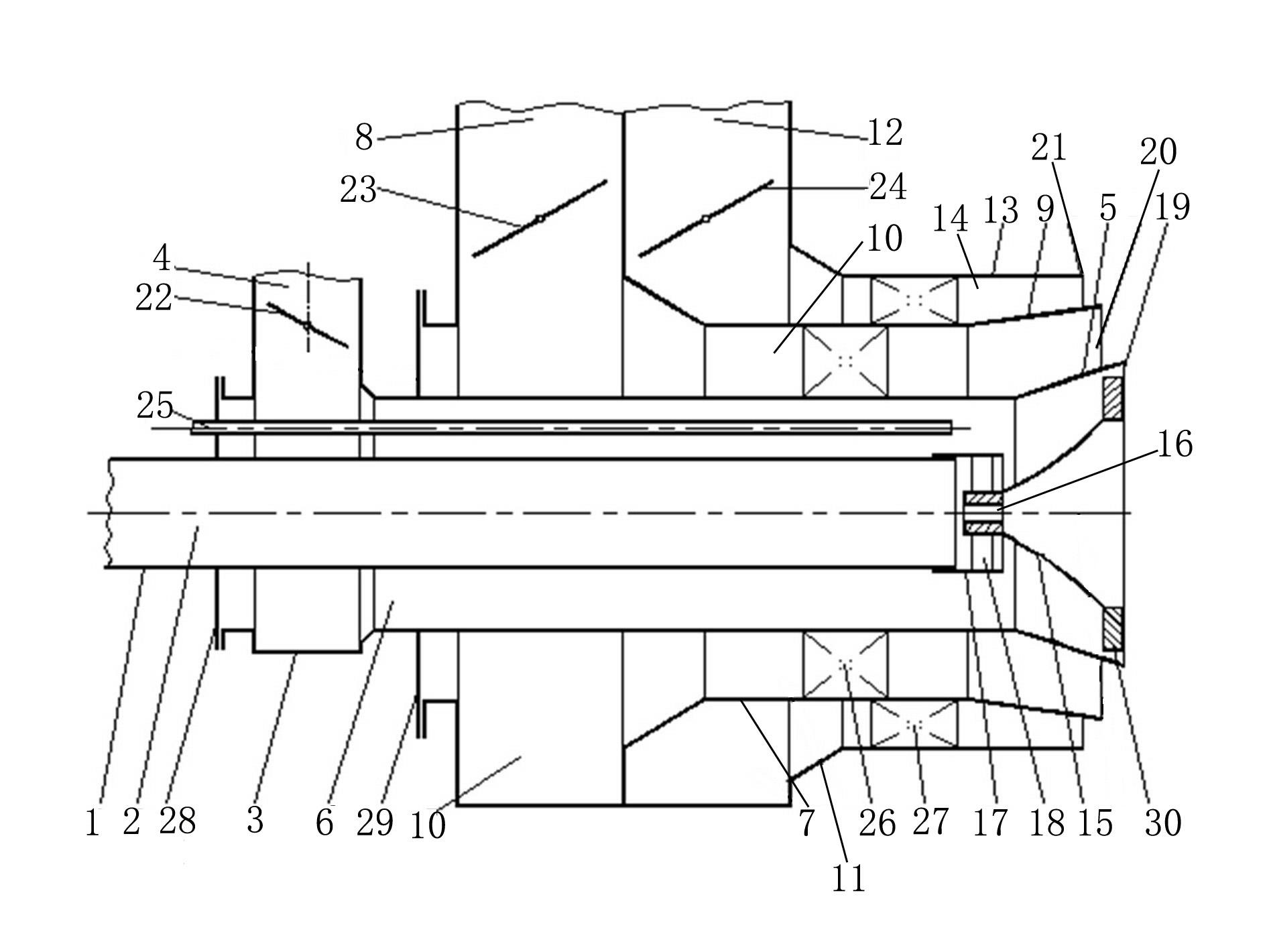 Efficient coal dust combustor for reducing smoke NOx content