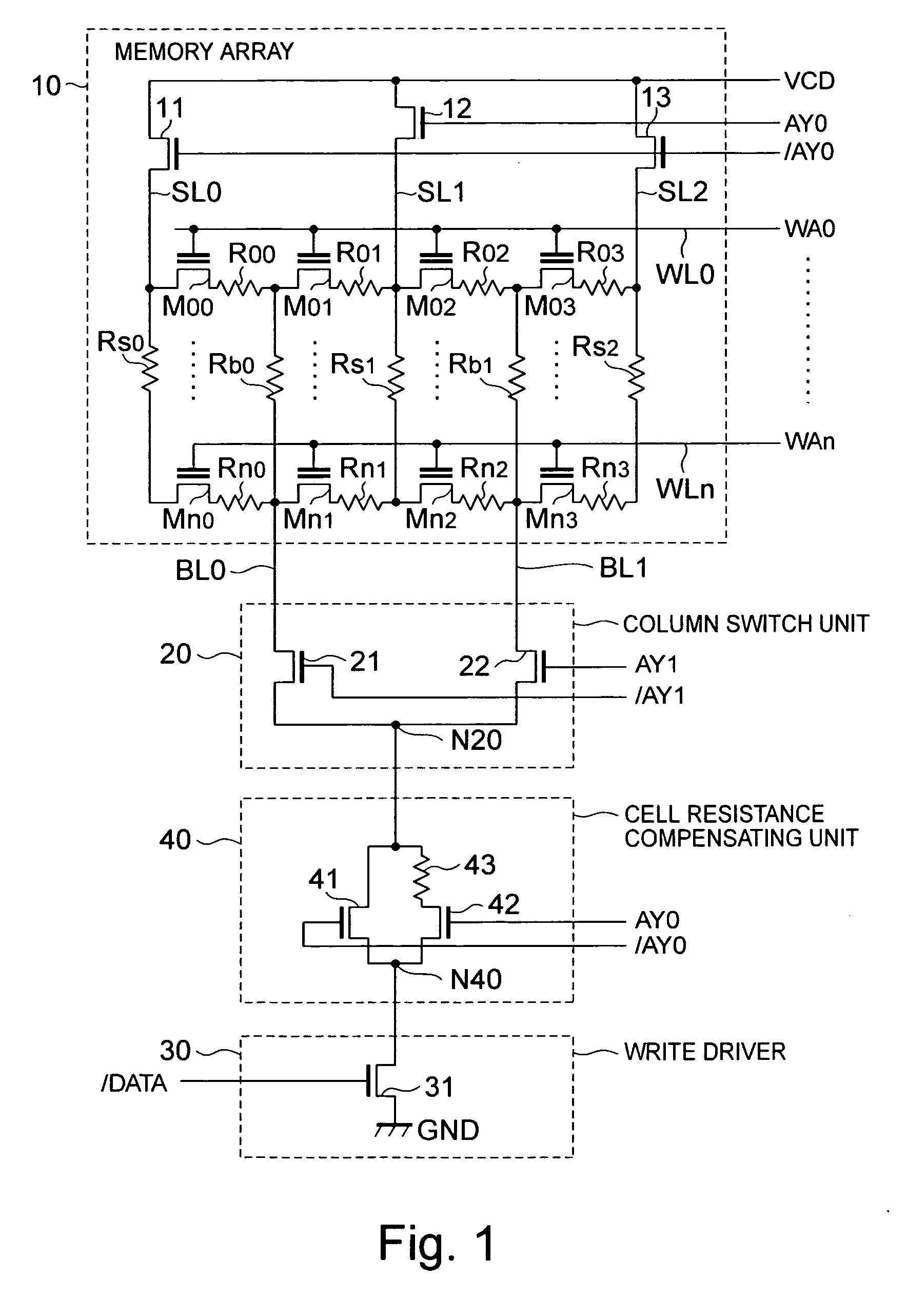 Nonvolatile semiconductor memory device and data writing method