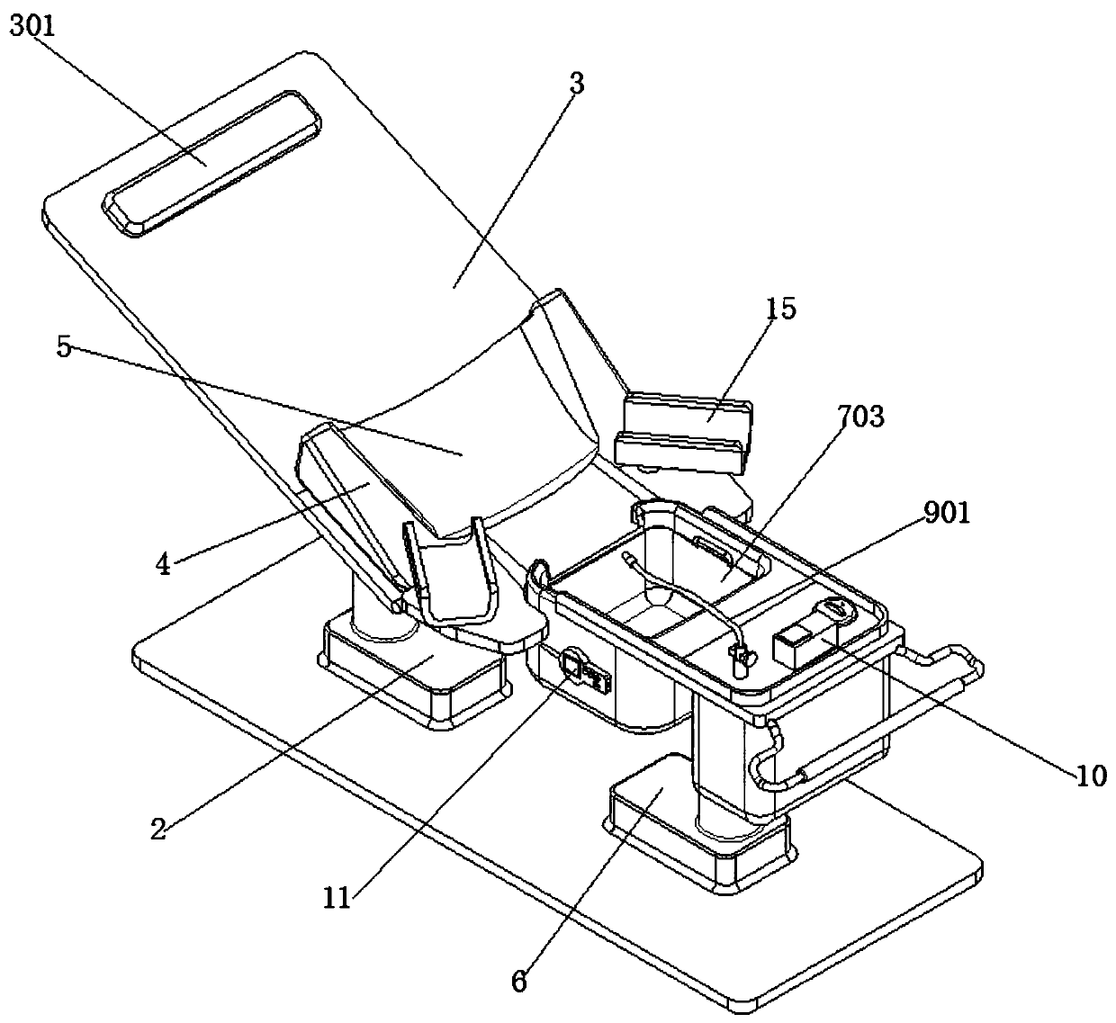 Electric inflatable gynecologic and obstetric ultrasonic auxiliary examination device