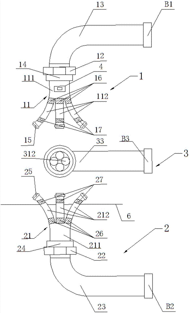 Multi-claw adjustable 3D distributed smoke exhaust ventilator