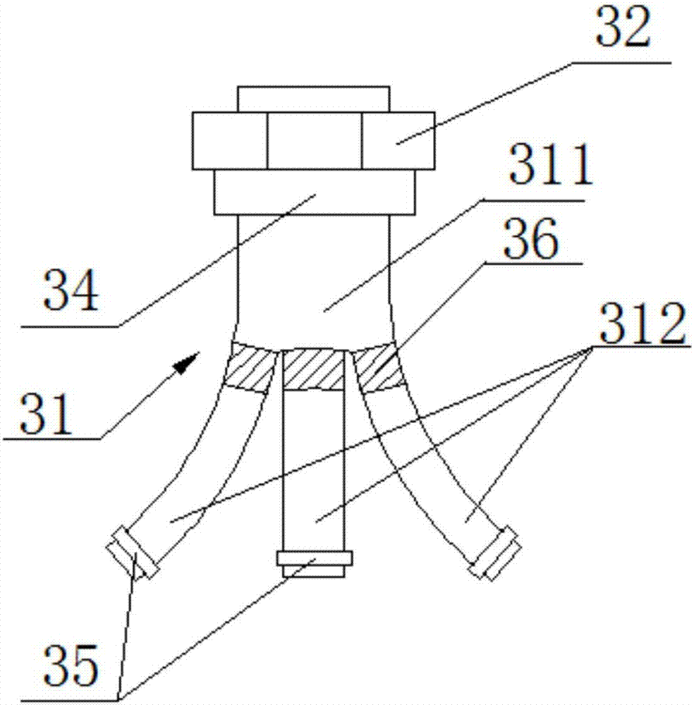 Multi-claw adjustable 3D distributed smoke exhaust ventilator