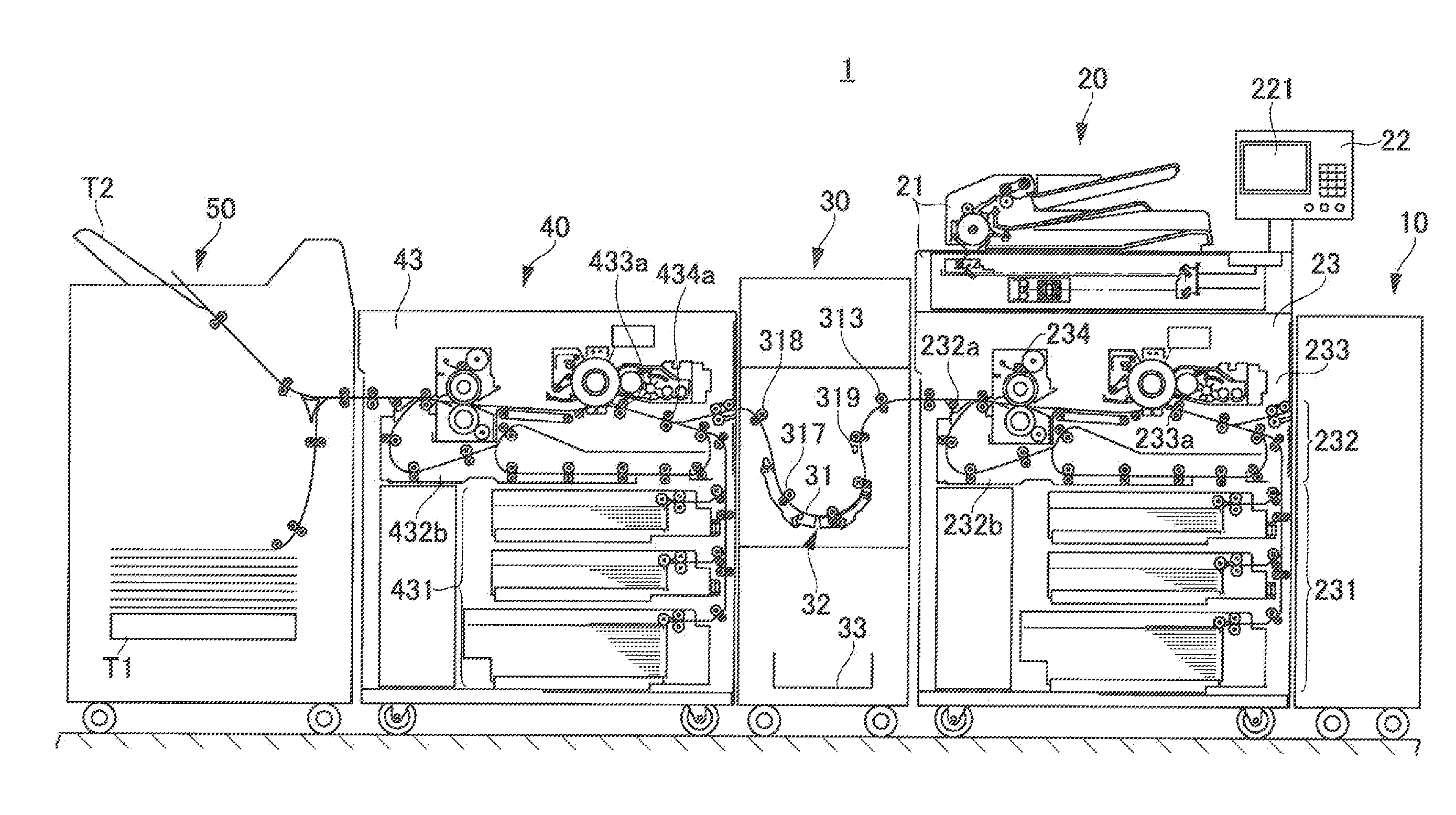 Sheet conveyance device, image forming system and control method of sheet conveyance device