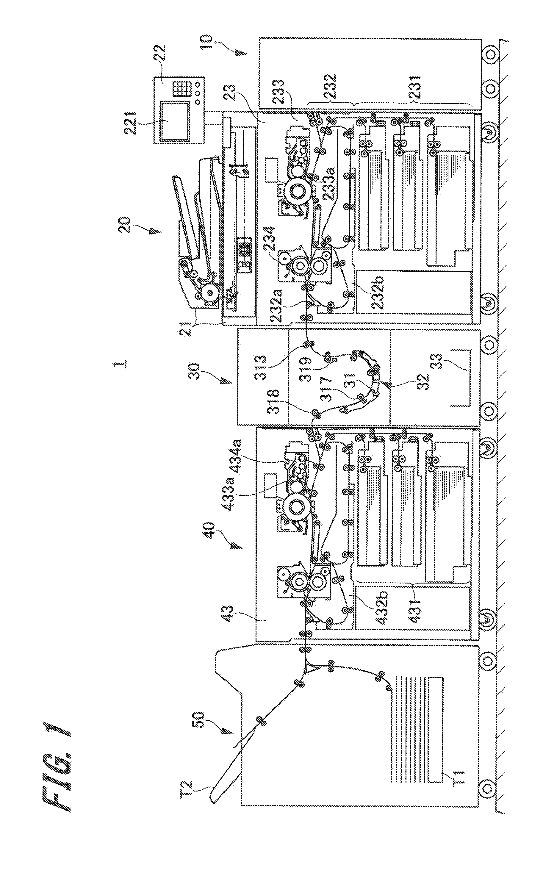 Sheet conveyance device, image forming system and control method of sheet conveyance device