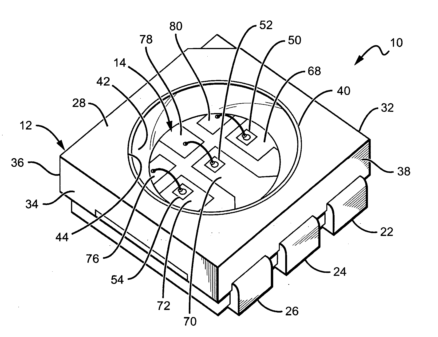 Aligned multiple emitter package