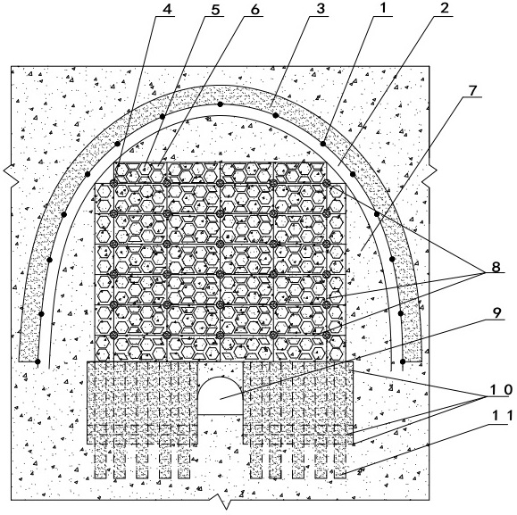 A construction method for support and treatment of high and steep slopes of strongly weathered rock along the bedding of tunnel openings