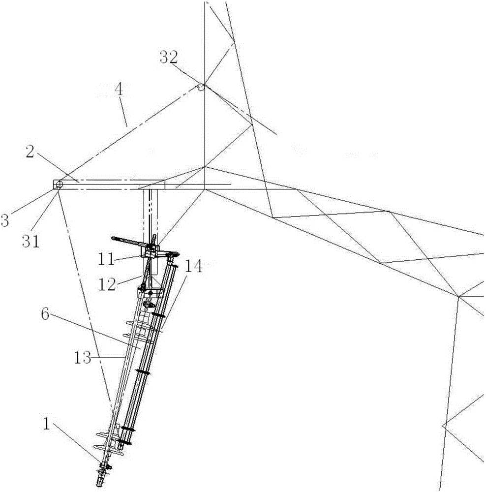 A device and method for live replacement of straight-line corner tower insulator strings