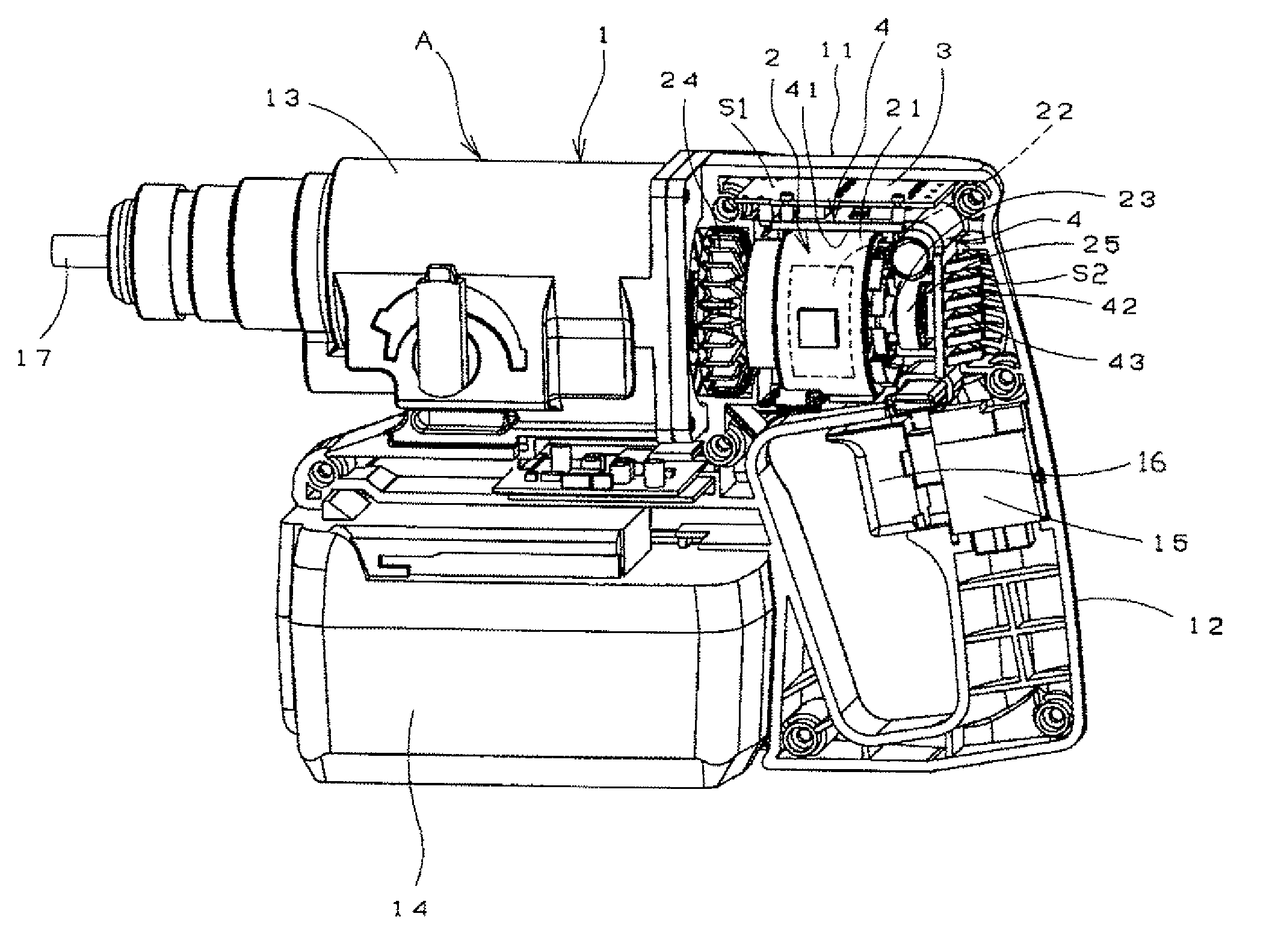 Power tool with brushless motor