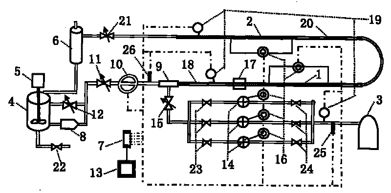 Device and method for testing performance of two-phase flow drag reducer