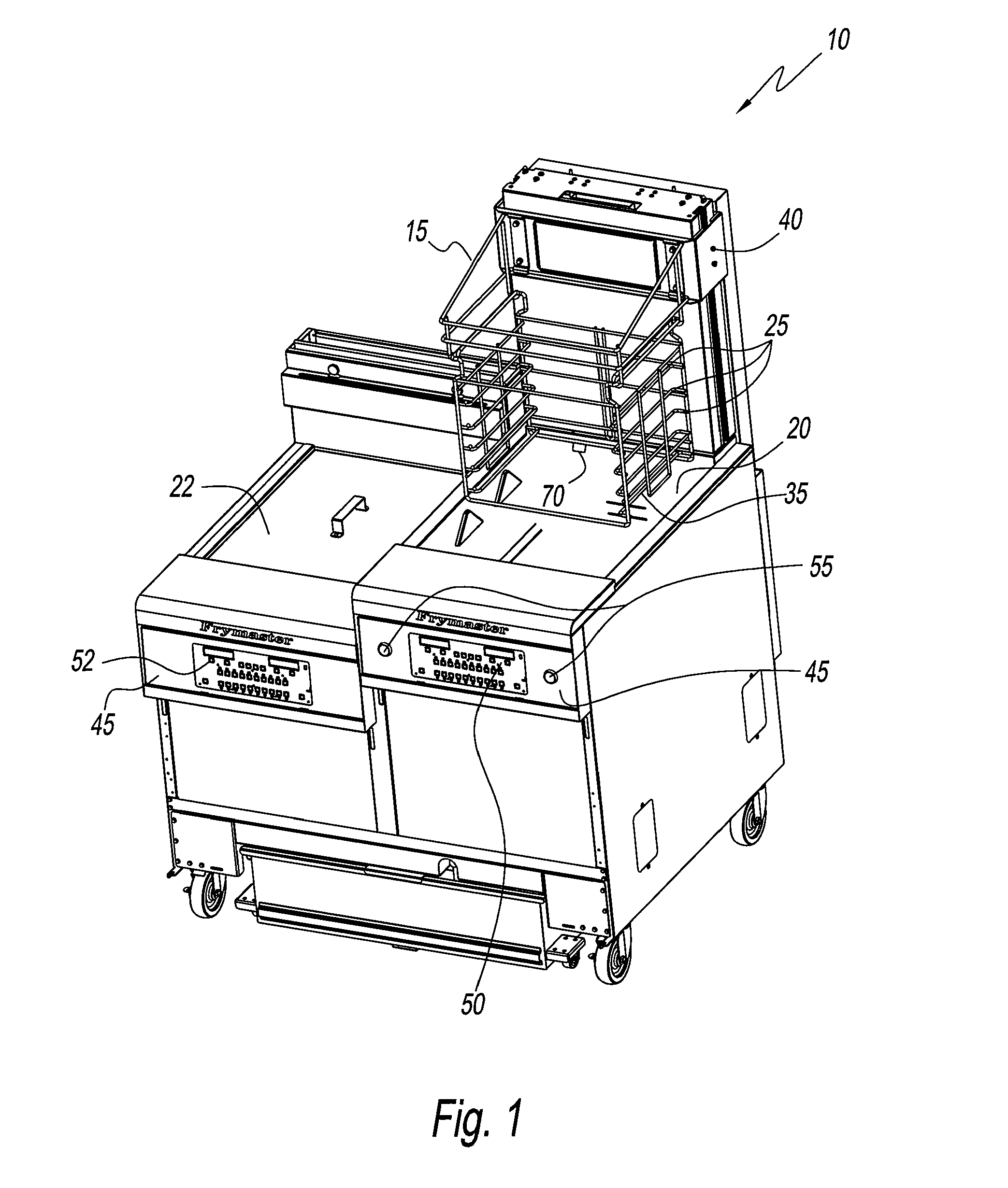 Racking system for deep fryer