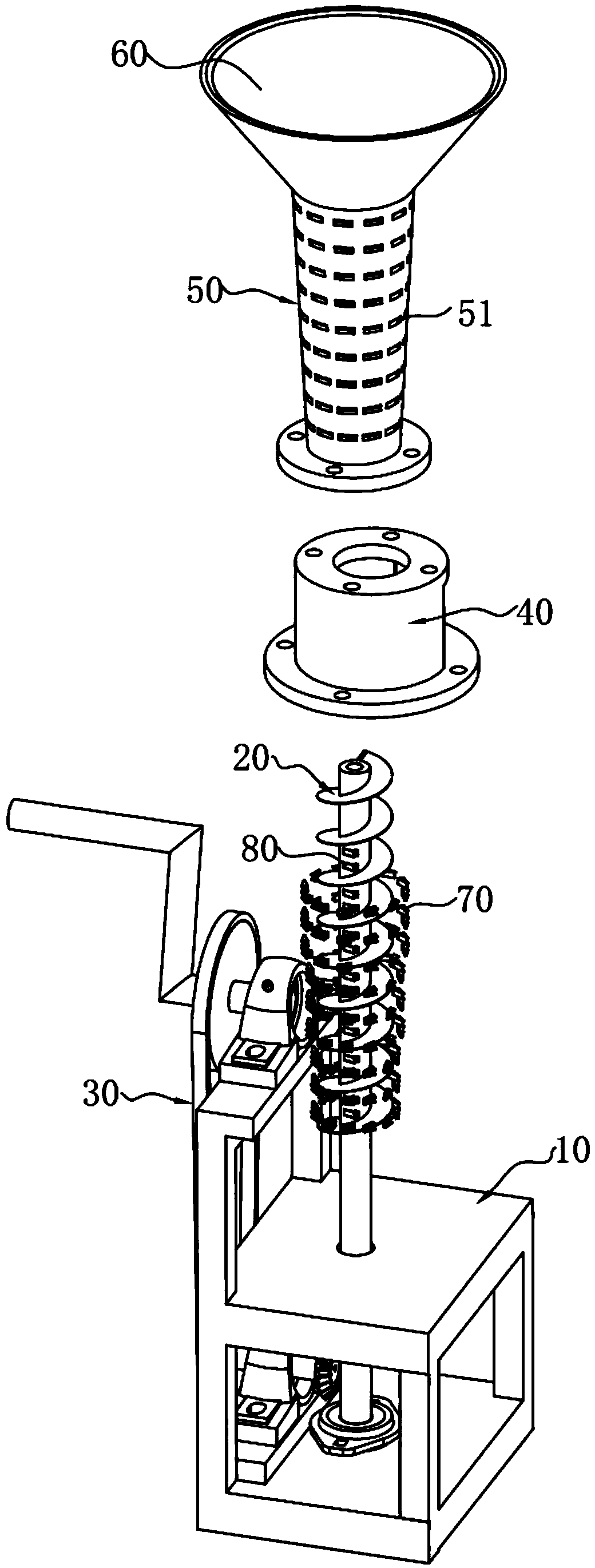 Hand-cranking type water chestnut peeler