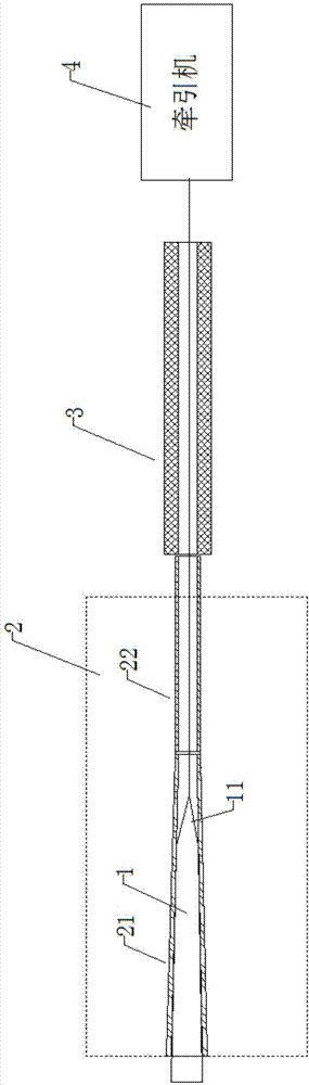 Traction-type non-excavation pipeline repairing method