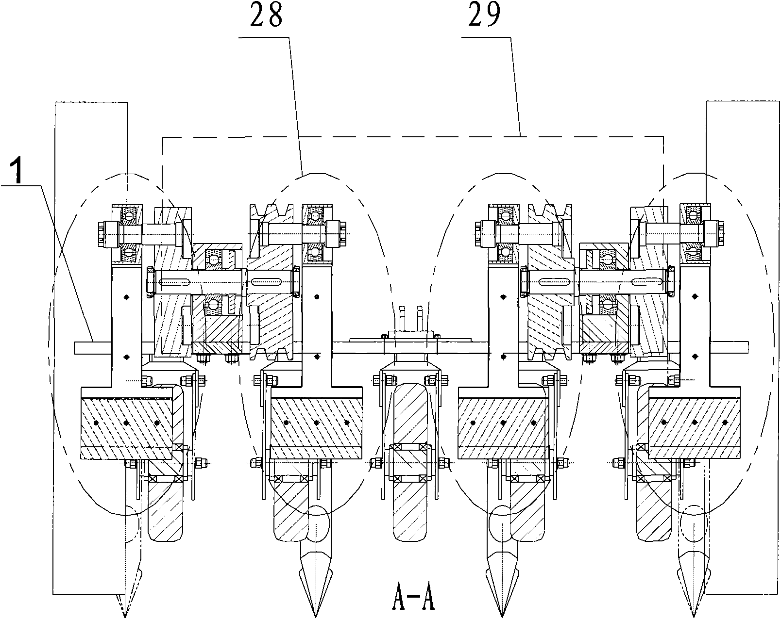 Crank connecting rod power-cutter type anti-plugging device