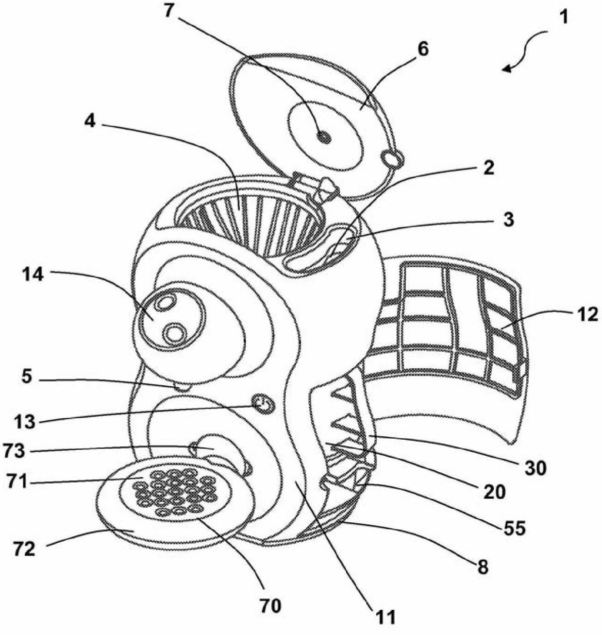 Appliance for preparing infused beverages having a removable store