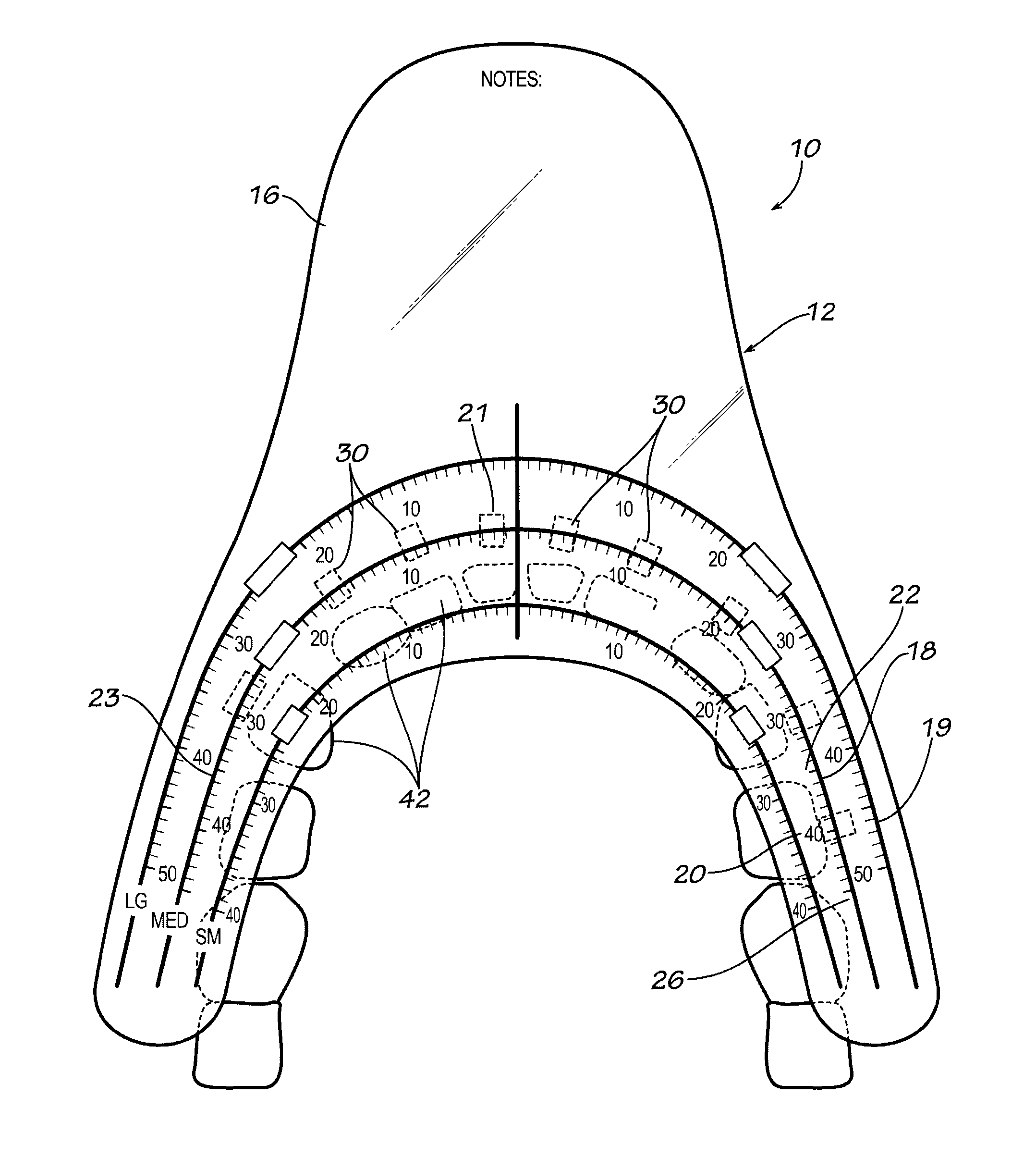 Template for Selecting Orthodontic Arch Wires and Method of Placement