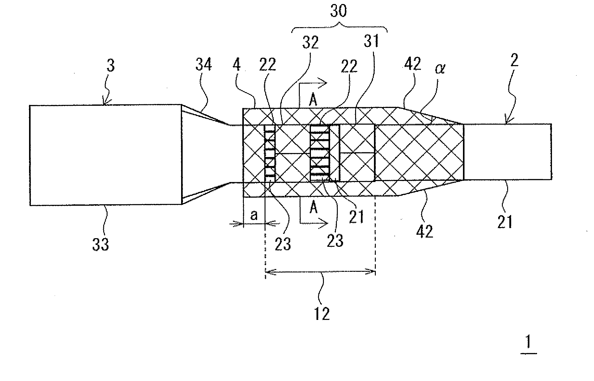 Crimped terminal wire for automobile