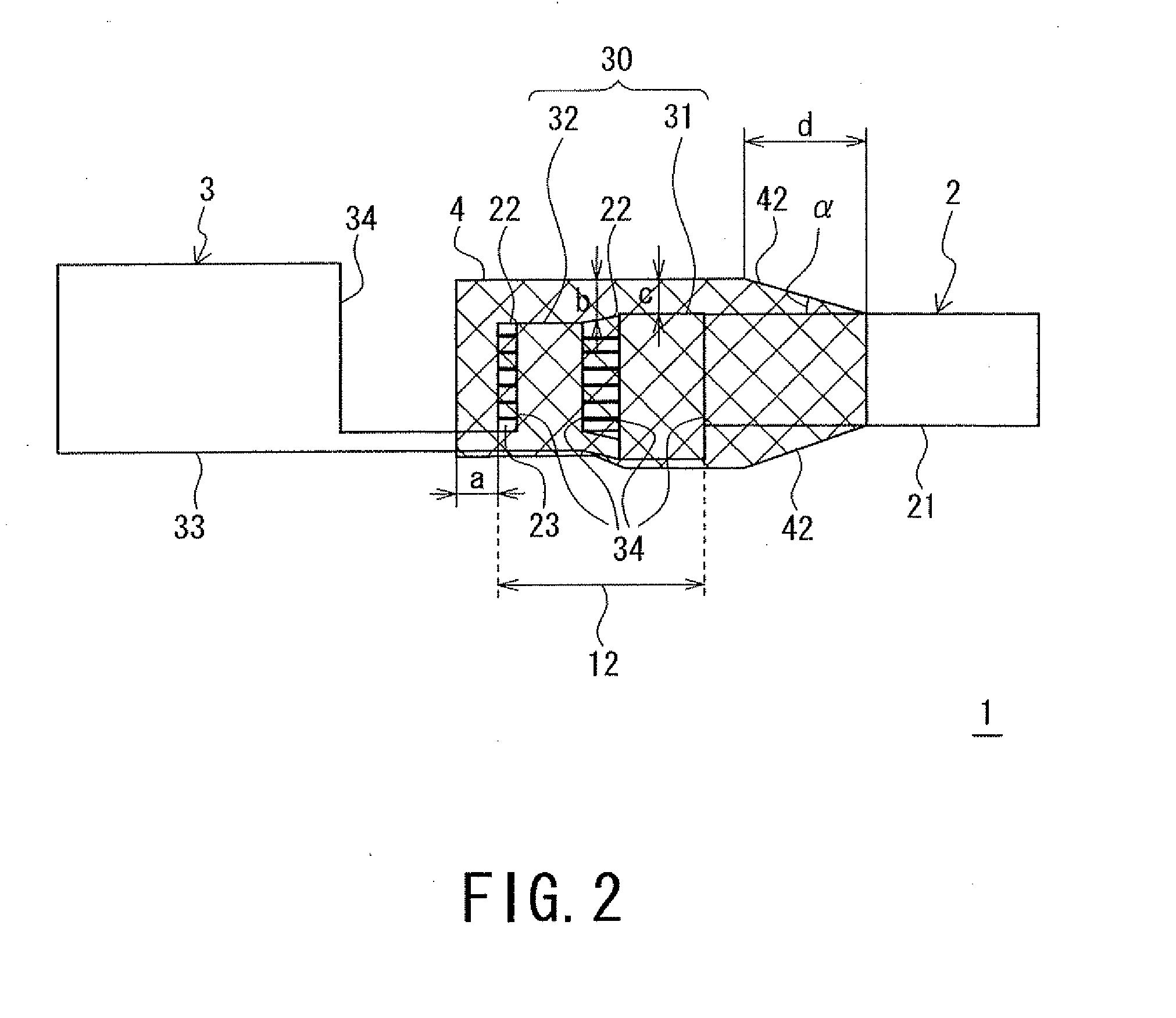 Crimped terminal wire for automobile