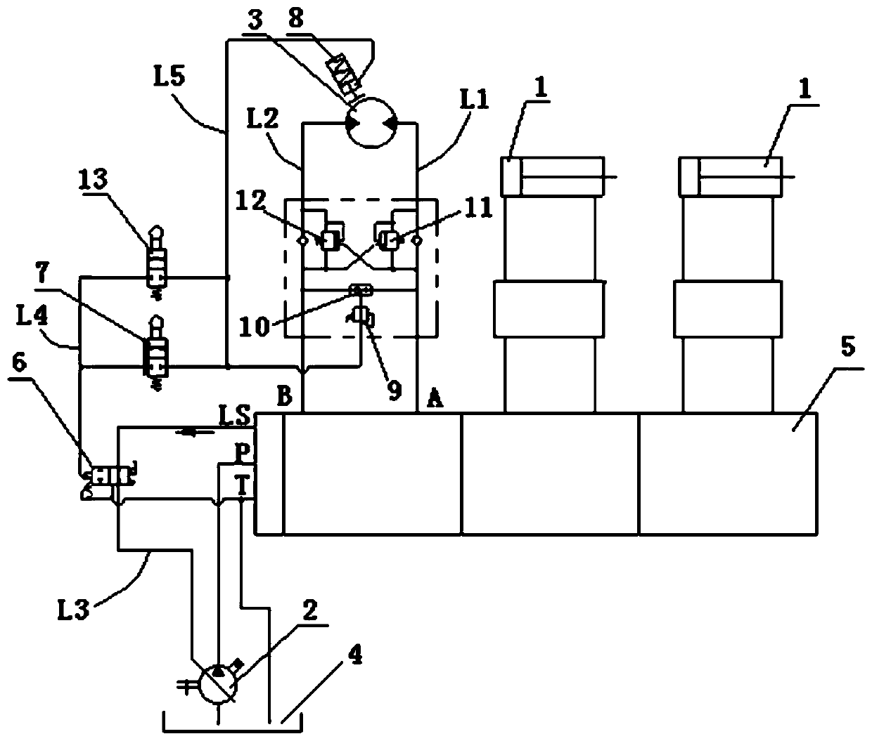 Hoist telescopic hydraulic control system and construction machinery