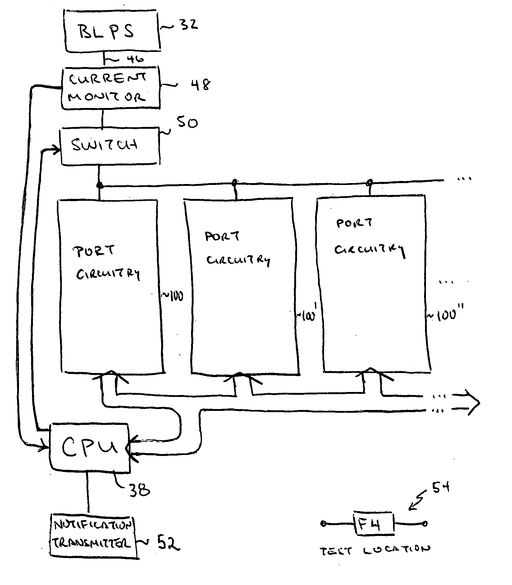 Fail-safe inline power in a wired data telecommunications network