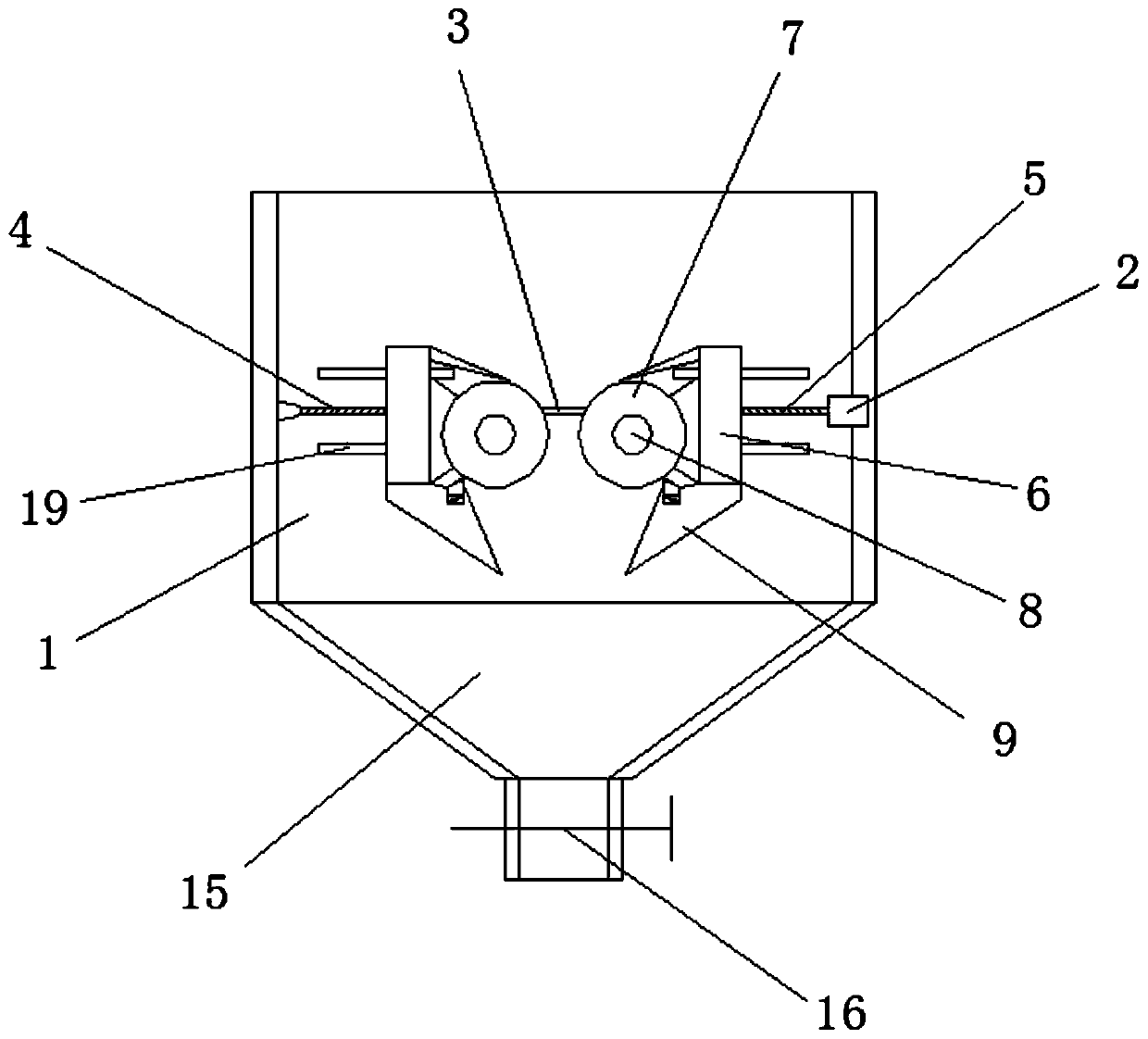 Feed bin controlling discharging