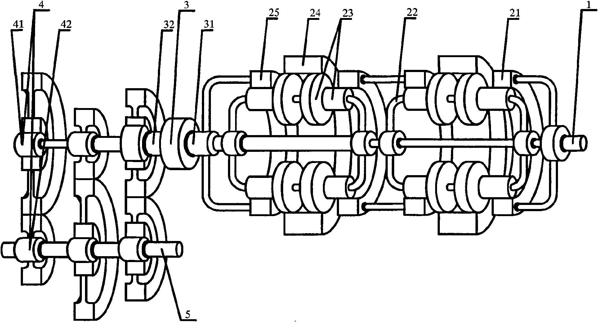 Composite inner cone output planetary cone type stepless variable speed unit