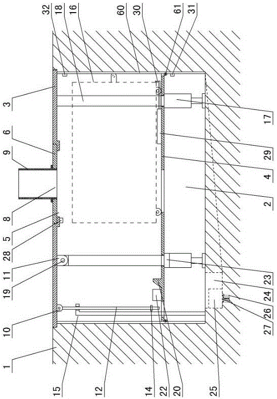 Hidden multi-column type hydraulic lifting garbage transferring box