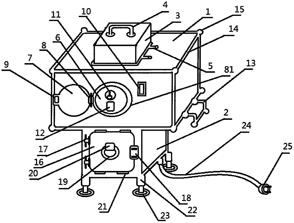 Portable anesthesia combined-type device