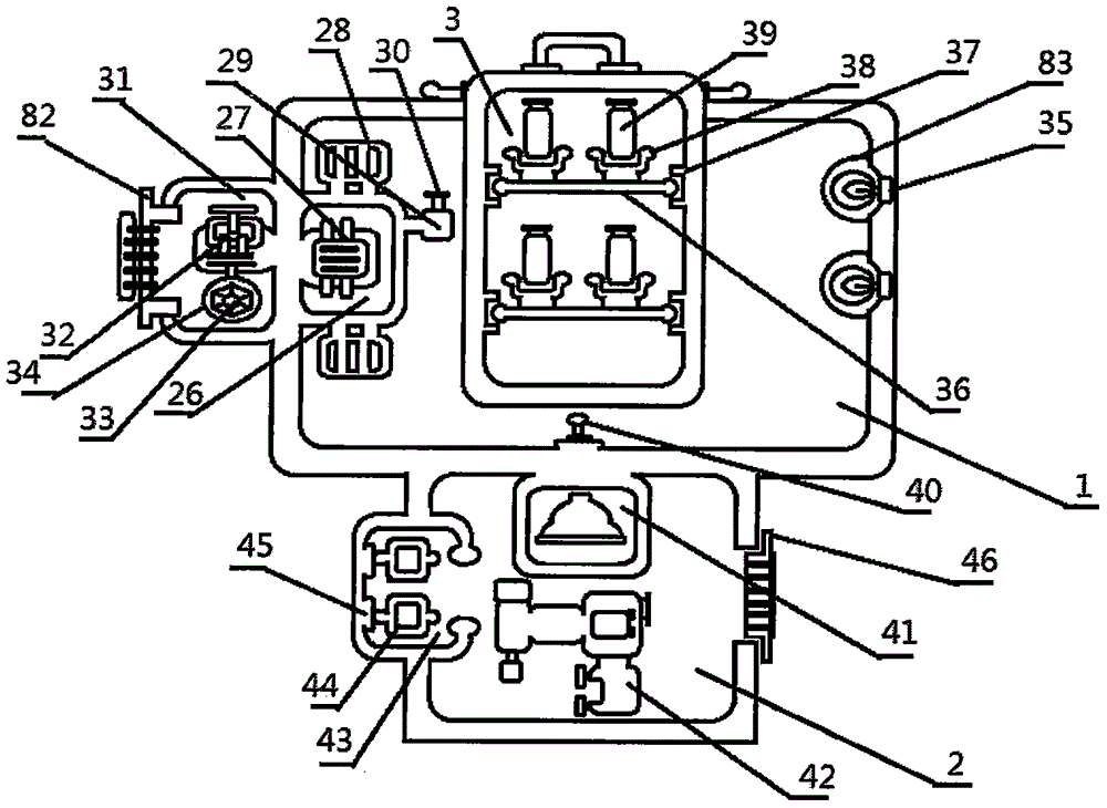 Portable anesthesia combined-type device