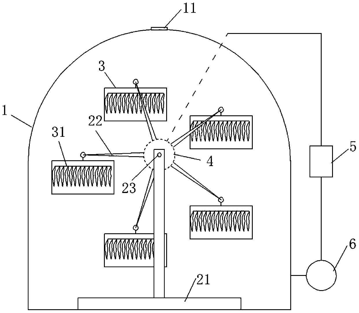 Rotating type hanging and drying curing barn