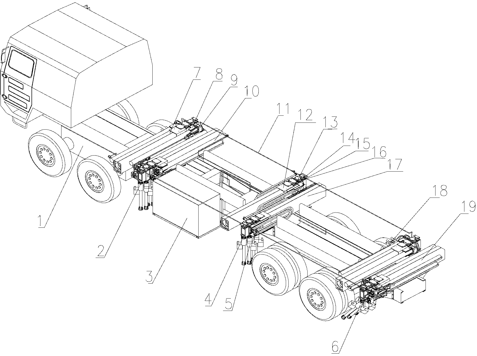 Vehicle-mounted shelter transverse expansion synchronous driving system