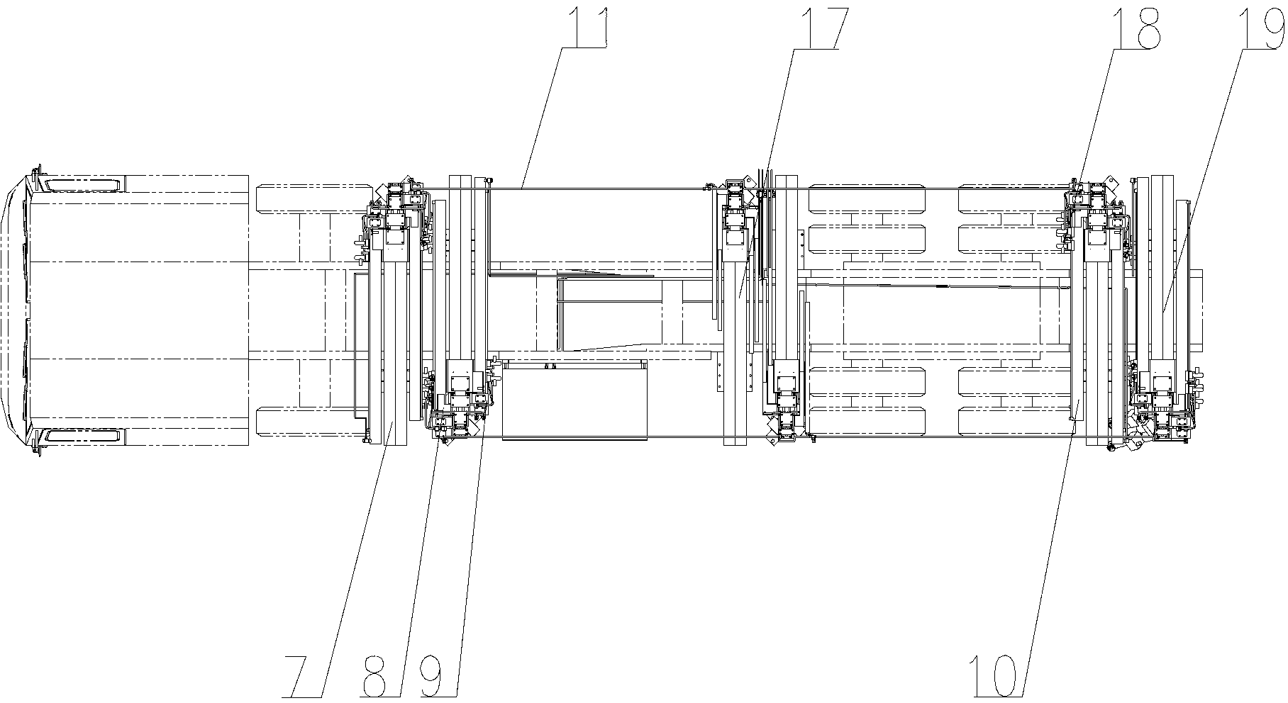 Vehicle-mounted shelter transverse expansion synchronous driving system