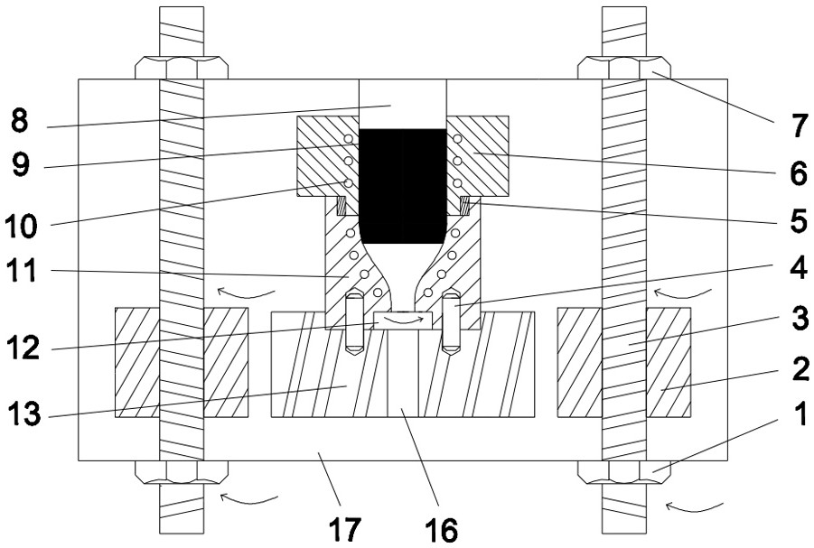 A kind of synchronous extruding and twisting compound device and processing method of screw-driven fine-grained magnesium alloy